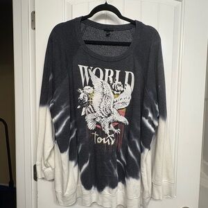 Torrid Black and White Graphic Long Sleeve Top